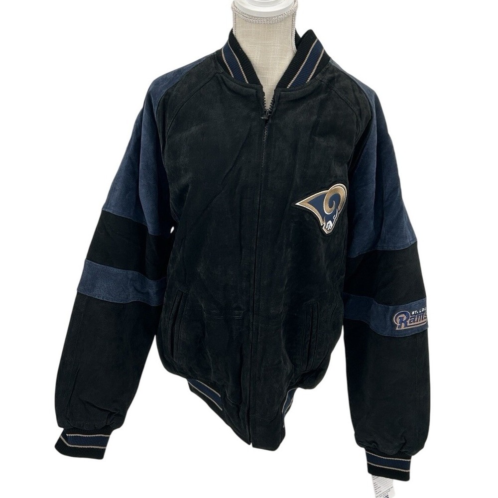 St Louis Rams G-III Carl Banks Leather Suede Jacket Mens M NWT NFL Retro